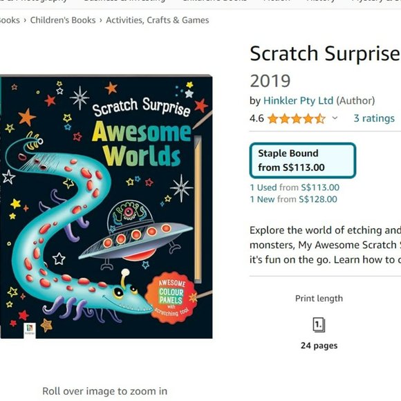 My Awesome Scratch Surprise Book: Awesome Worlds Kids Art Sketch Draw Doodle Fun - Picture 3 of 3